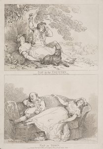 Nap in the Country - Nap in Town by Thomas Rowlandson