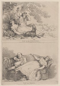 Nap in the Country, Nap in Town by Thomas Rowlandson