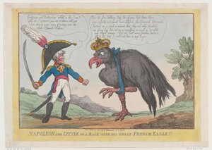 Napoleon The Little in a Rage with His Great French Eagle!! by Thomas Rowlandson