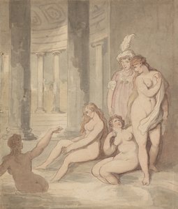 Nymphs at a Roman Bath by Thomas Rowlandson
