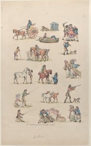 Plate 1, Outlines of Figures, Landscapes and Cattle for the Use of Learners, March 8, 1790 by Thomas Rowlandson