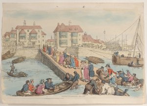 Plate 25: A Landing Place, from World in Miniature by Thomas Rowlandson