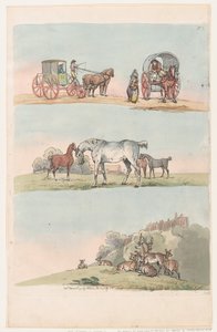 Plate 3, Outlines of Figures, Landscapes and Cattle for the Use of Learners, March 8, 1790 by Thomas Rowlandson