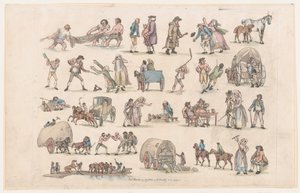 Plate 4, Outlines of Figures, Landscapes and Cattle...for the Use of Learners by Thomas Rowlandson