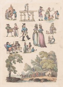 Plate 5, Outlines of Figures, Landscapes and Cattle for the Use of Learners by Thomas Rowlandson