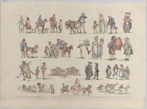 Plate 6, Outlines of Figures, Landscapes and Cattle...for the Use of Learners by Thomas Rowlandson