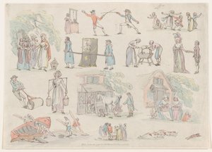Plate 8, Outlines of Figures, Landscapes and Cattle for the Use of Learners by Thomas Rowlandson