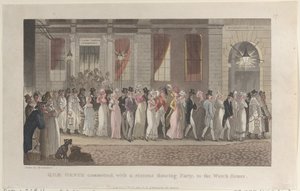 Quae Genus Committed, with a Riotous Dancing Party, to the Watch-House by Thomas Rowlandson