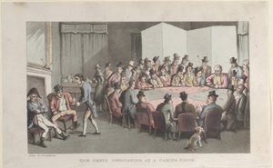 Quae Genus Officiating at a Gaming House, from The History of Johnny Quae Genus, November 1, 1821 by Thomas Rowlandson