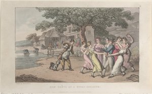 Quae Genus at a Sheep-shearing, from The History of Johnny Quae Genus by Thomas Rowlandson