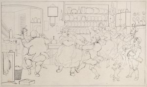 Quae Genus in the Sports of the Kitchen, from The History of Johnny Quoe Genus by Thomas Rowlandson