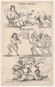 Reform Advised, Reform Begun, Reform Complete by Thomas Rowlandson