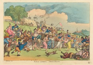 Rural Sports. Smock Racing by Thomas Rowlandson