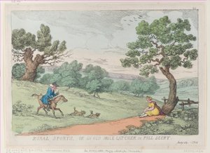 Rural Sports, or an Old Mole Catcher in Full Scent by Thomas Rowlandson