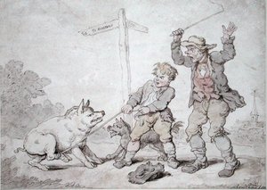 Rusty Bacon (Pigheadedness and Persuasion) by Thomas Rowlandson