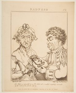 Sadness, Le Brun Travested, or Caricatures of the Passions, January 21, 1800 by Thomas Rowlandson
