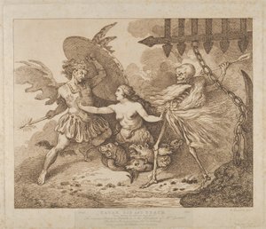 Satan, Sin and Death Paradise Lost, Book the 2nd, after 1790 by Thomas Rowlandson