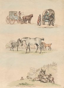 Set of Sixteen: Outlines of Figure and Landscapes by Thomas Rowlandson