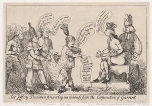 Sir Jeffery Dunstan Presenting an Address from the Corporation of Garratt by Thomas Rowlandson