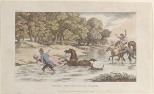 Sophia Rescued from the Water, from The Vicar of Wakefield, May 1, 1817 by Thomas Rowlandson