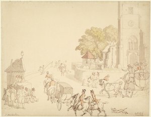 South Side of Putney Bridge by Thomas Rowlandson