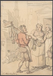 Street Scene: Vendor of Brushes by Thomas Rowlandson