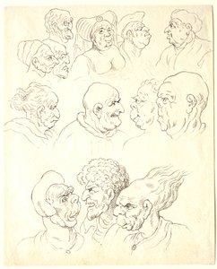 Studies of Grotesque Heads by Thomas Rowlandson