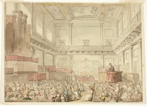 Study for Royal Chapel, Whitehall, from Microcosm of London by Thomas Rowlandson