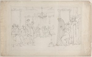Sweet is the voice whose powers can move And call the vagrant heart to love by Thomas Rowlandson
