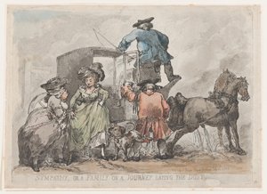 Sympathy, or A Family On A Journey Laying The Dust, July 12, 1784 by Thomas Rowlandson