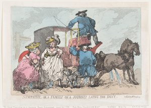 Sympathy, or A Family On A Journey Laying The Dust, July 12, 1784 by Thomas Rowlandson