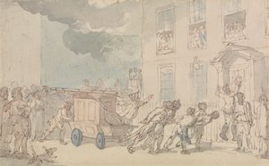 The Arrival of the Fire Engine by Thomas Rowlandson
