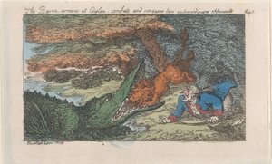 The Baron arrives at Ceylon, combats and conquers two extraordinary opponents, reissued 1811 by Thomas Rowlandson