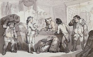 The Coach Booking Office: Thomas Rowlandson and Henry Wigstead Booking Their Passage by Thomas Rowlandson