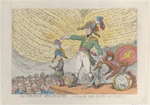 The Corsican Munchausen - Humming the Lads of Paris, December 4, 1813 by Thomas Rowlandson