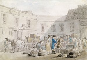 The Customs House at Boulogne by Thomas Rowlandson
