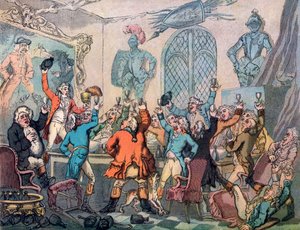The Dinner, Humours of Fox Hunting by Thomas Rowlandson