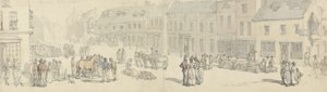 The High Street on Market Day, Newport, Isle of Wight by Thomas Rowlandson