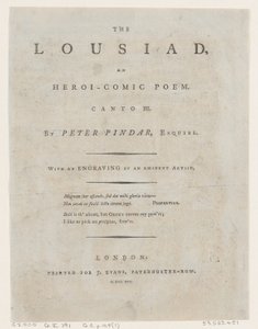 The Lousiad by Peter Pindar, Frontispiece by Thomas Rowlandson