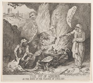 The Pit of Acheron or The Birth of the Plagues of England by Thomas Rowlandson