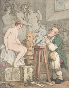 The Sculptor [Preparations for the Academy, Old Joseph Nollekens and his Venus] by Thomas Rowlandson