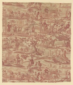 The Travels of Doctor Syntax (Furnishing Fabric) by Thomas Rowlandson