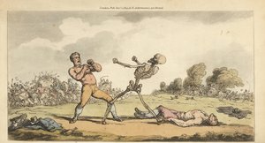 The Skeleton of Death Boxes with a Prize Fighter by Thomas Rowlandson