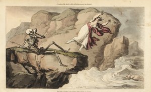Death Holds a Handkerchief as a Woman Commits Suicide