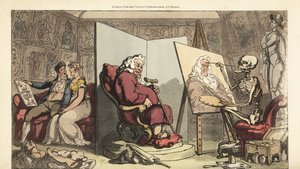 The Skeleton of Death Paints a Portrait of an Alderman by Thomas Rowlandson