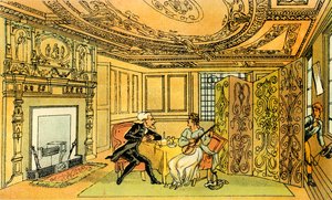 The Visit of Dr Syntax to the Widow Hopeful by Thomas Rowlandson
