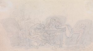 Three Sportsmen Sleeping at the Table in Their Chairs