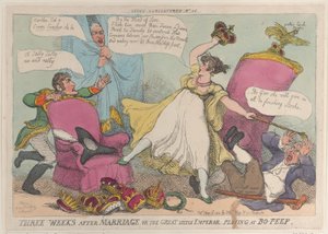 Three Weeks After Marriage, or the Great Little Emperor Playing at Bo-Peep, May 15, 1810