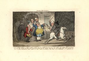 Tipsy Man Riding a Horse Facing the Tail by Thomas Rowlandson