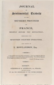 Title Page, from Journal of Sentimental Travels in the Southern Provinces of France by Thomas Rowlandson